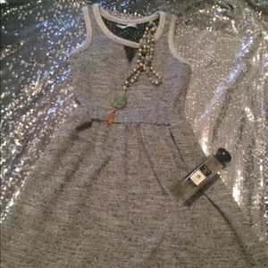 Lace dress black heather grey soft jersey material size XS